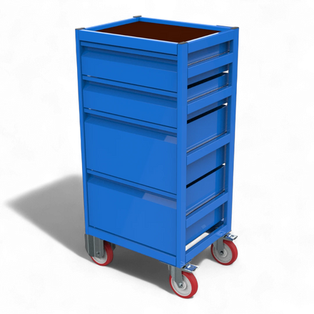 Robuster, mobiler Werkstattwagen in vielen Größen und Ausführungen. Ideal für Ordnung in Werkstatt, Lager oder Garage.